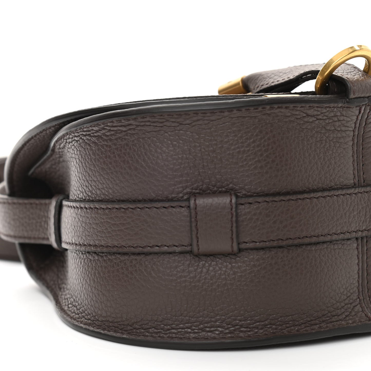 Calfskin Mini Marcie Round Crossbody Bag Bold Brown