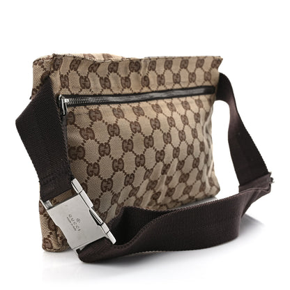 Gucci GG Monogram Double Pocket Belt Bag Dark Brown 3 of 9