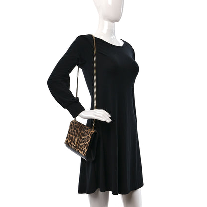 Saint Laurent Pony Hair Calfskin Leopard Print Medium Classic Monogram Kate Satchel Black 2 of 12