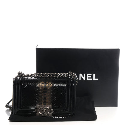 Chanel Patent Python Small Boy Flap Black 5 of 9