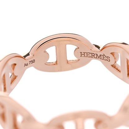 Hermes 18K Rose Gold PM Chaine d'Ancre Enchainee Ring 53 6.5 4 of 8