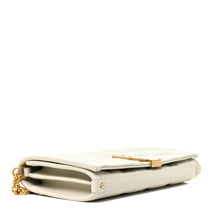 Saint Laurent Lambskin Diamond Quilted Becky Chain Wallet Blanc Vintage 4 of 13