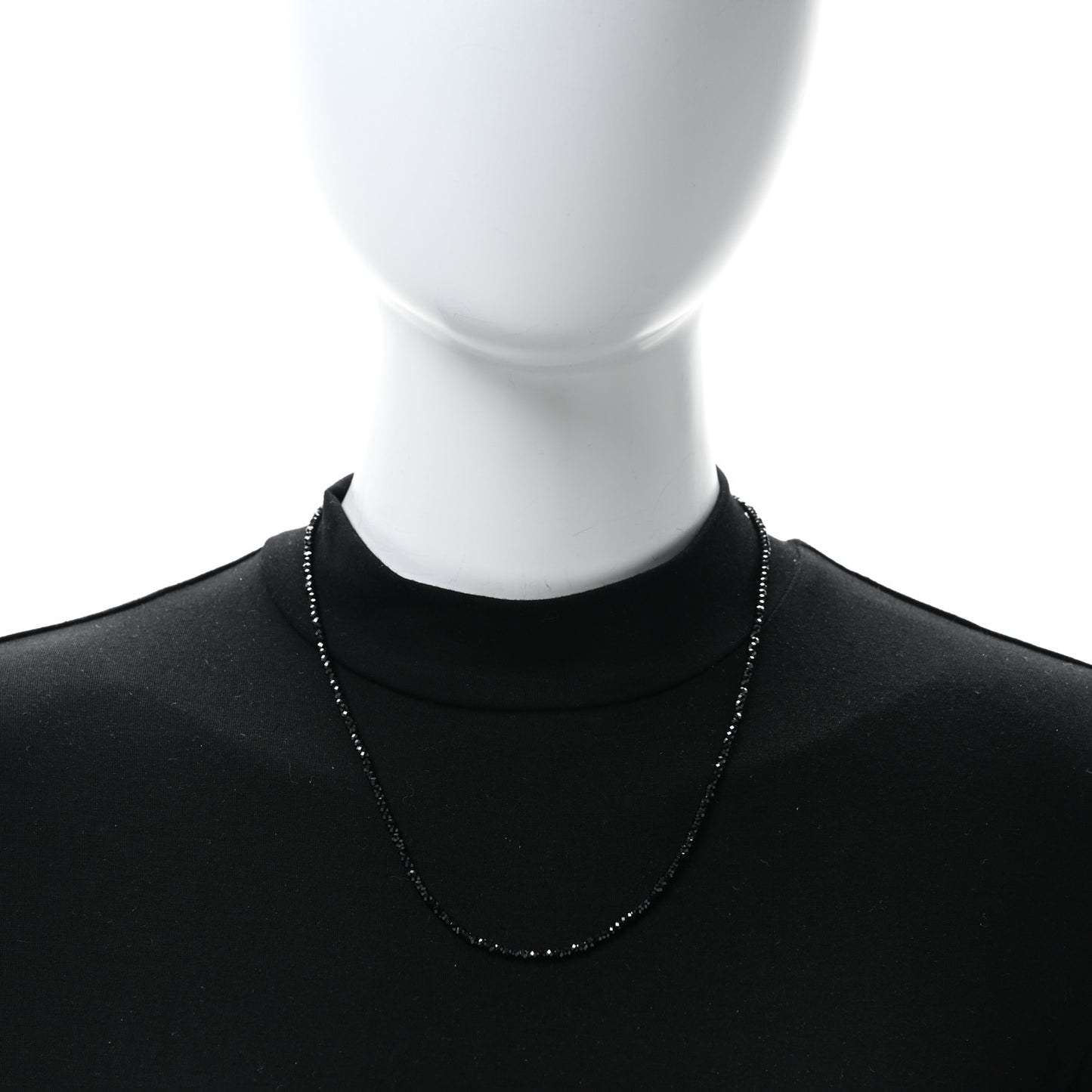 Sterling Silver Black Spinel Ziegfeld Bead Necklace