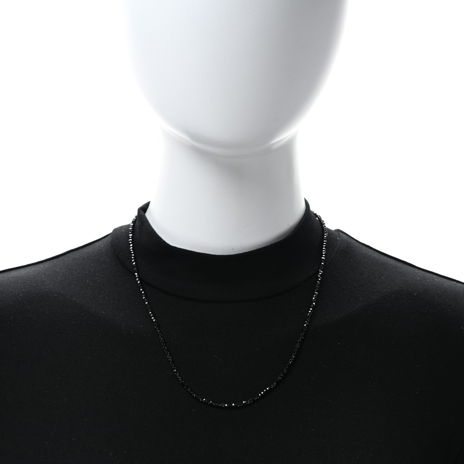Tiffany Sterling Silver Black Spinel Ziegfeld Bead Necklace 3 of 4