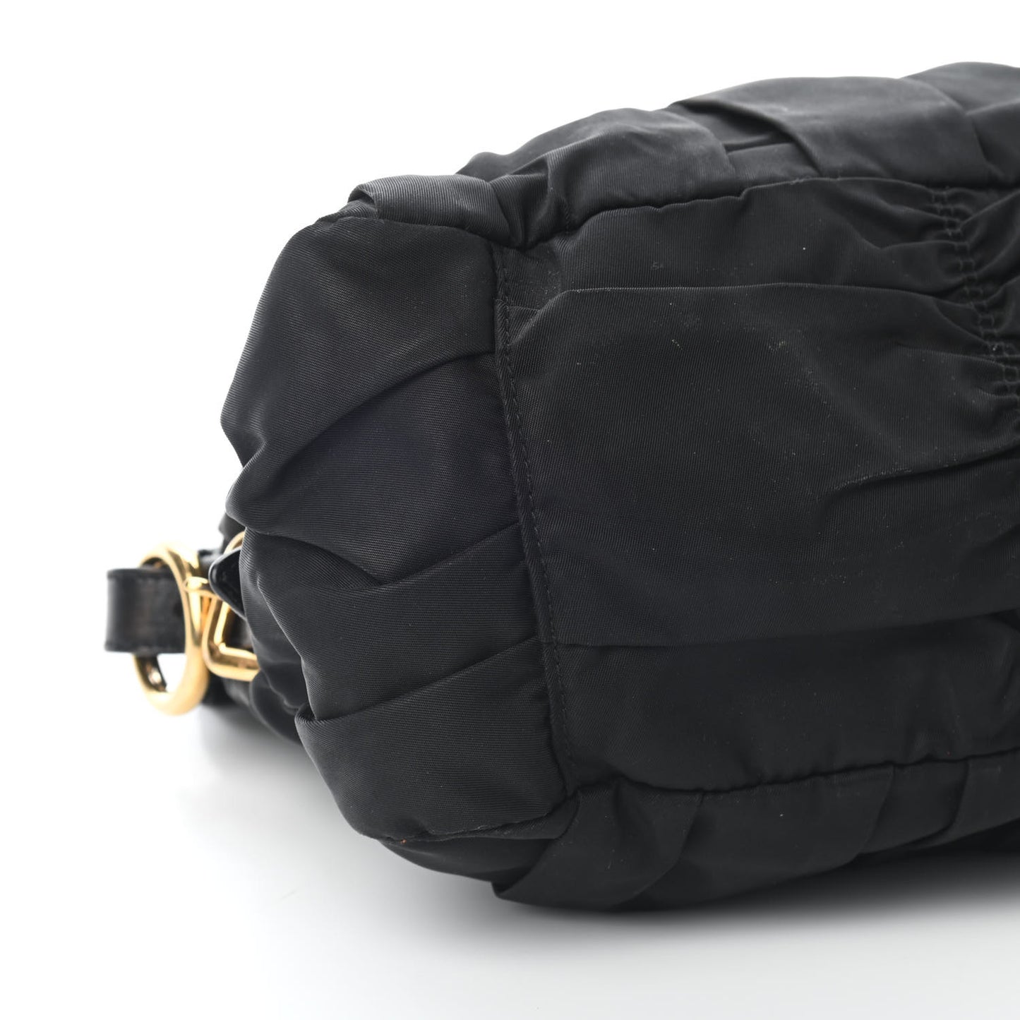 Tessuto Nylon Gaufre Shopping Satchel Black