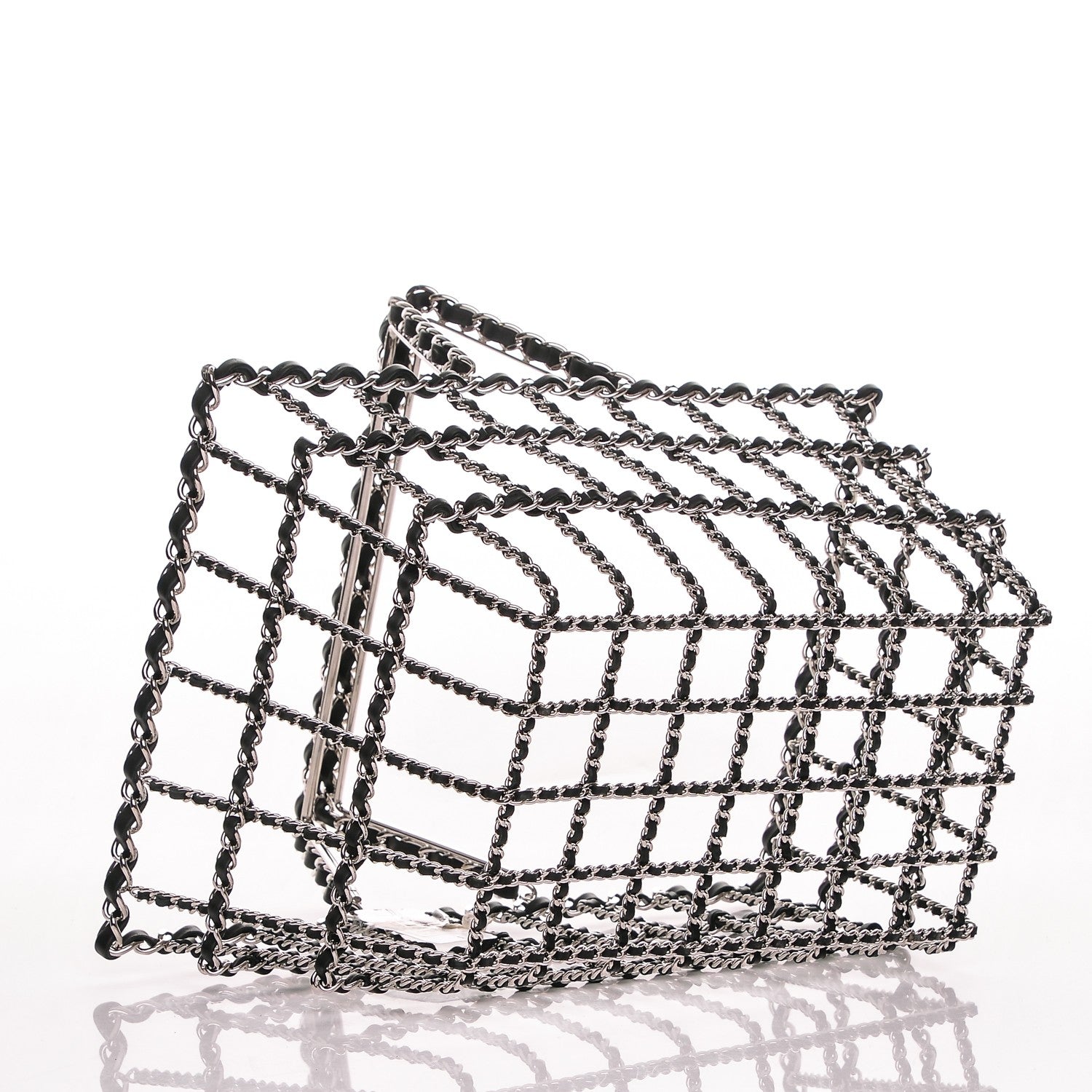 Chanel Brass Calfskin Grocery By Shopping Basket Silver 4 of 5