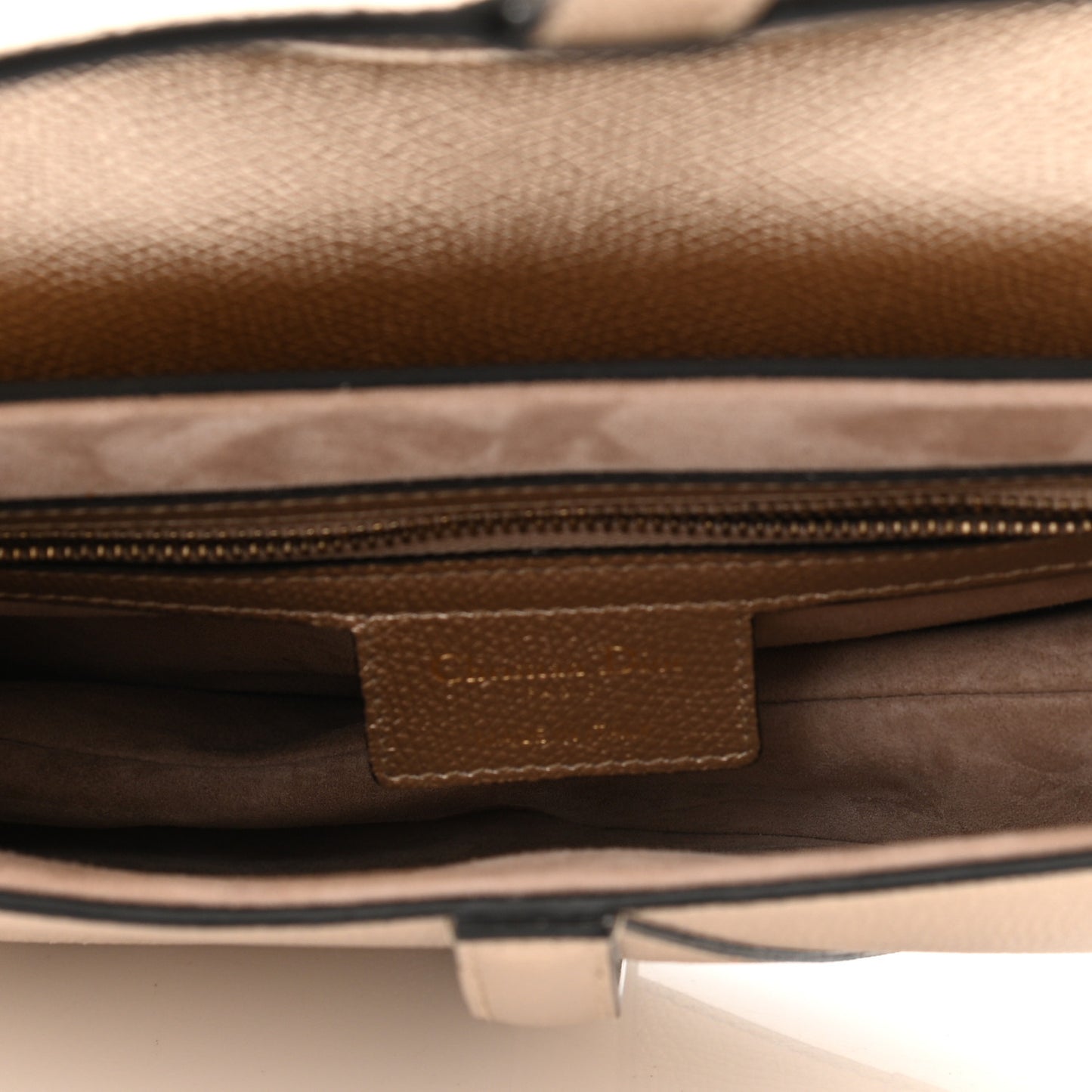 Metallic Grained Calfskin Saddle Bag Gold