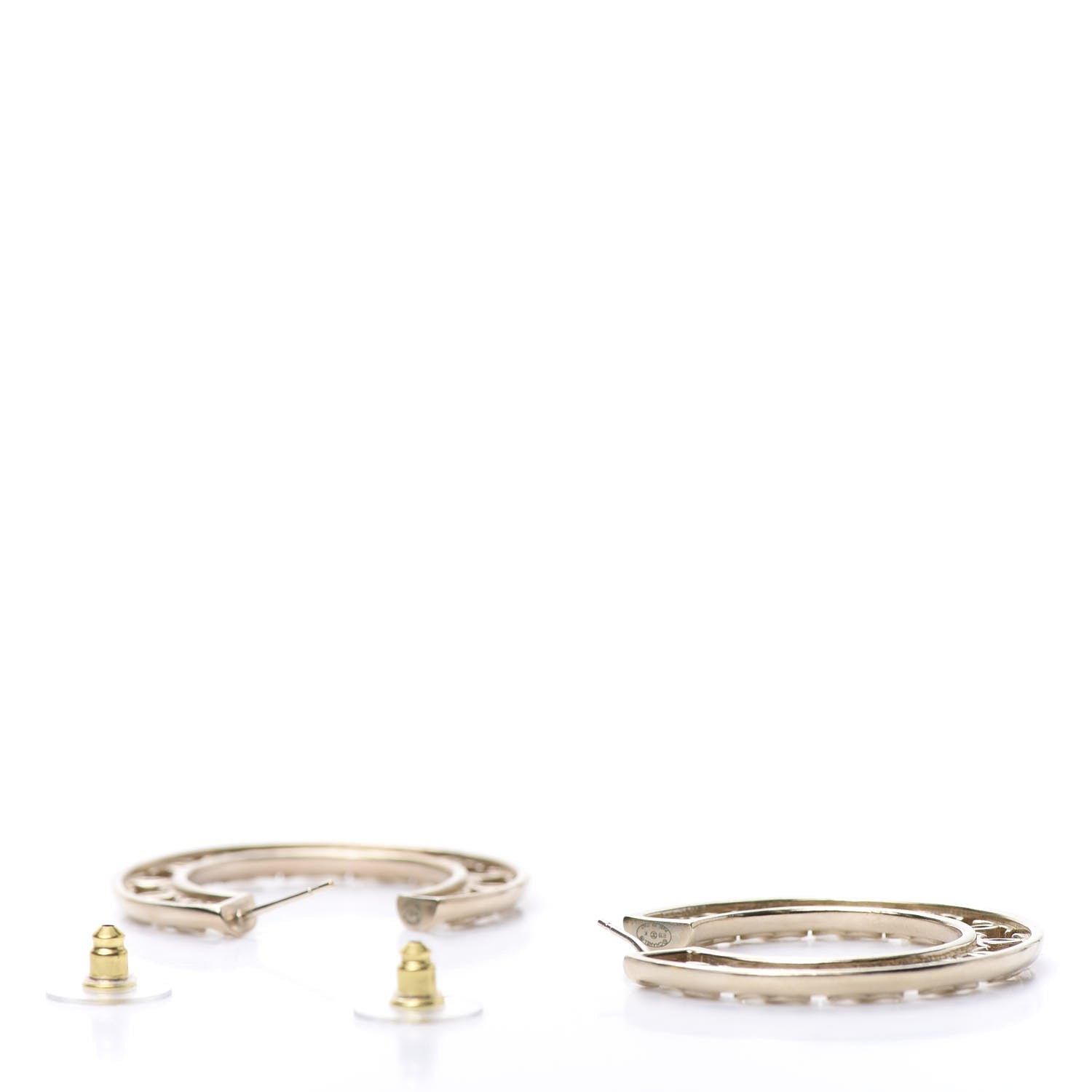 Chanel CC Hoop Earrings Gold 4 of 6