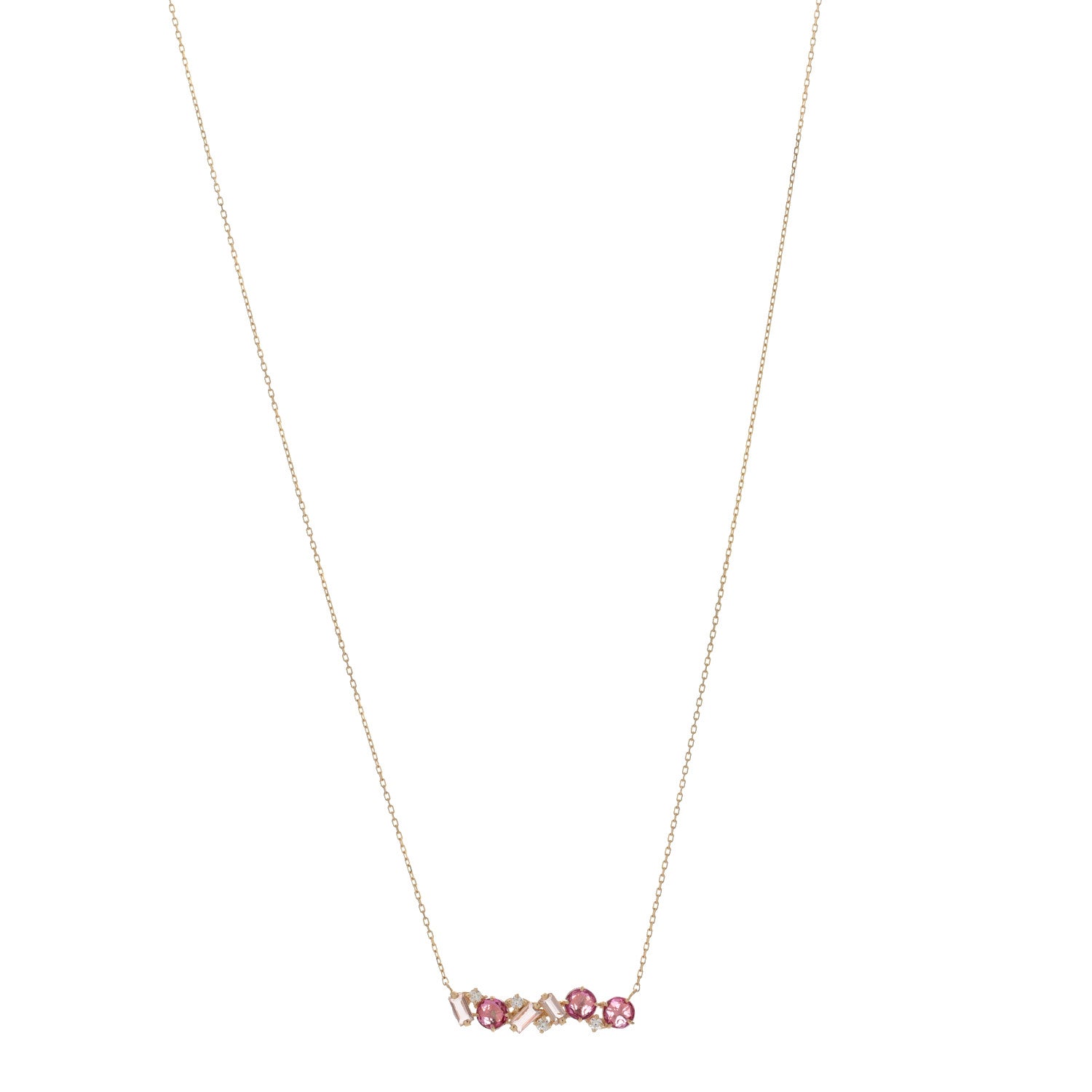 Suzanne Kalan 14K Rose Gold Diamond Morganite Pink Topaz Amalfi Blend Pink Ombre Pendant Necklace 1 of 4
