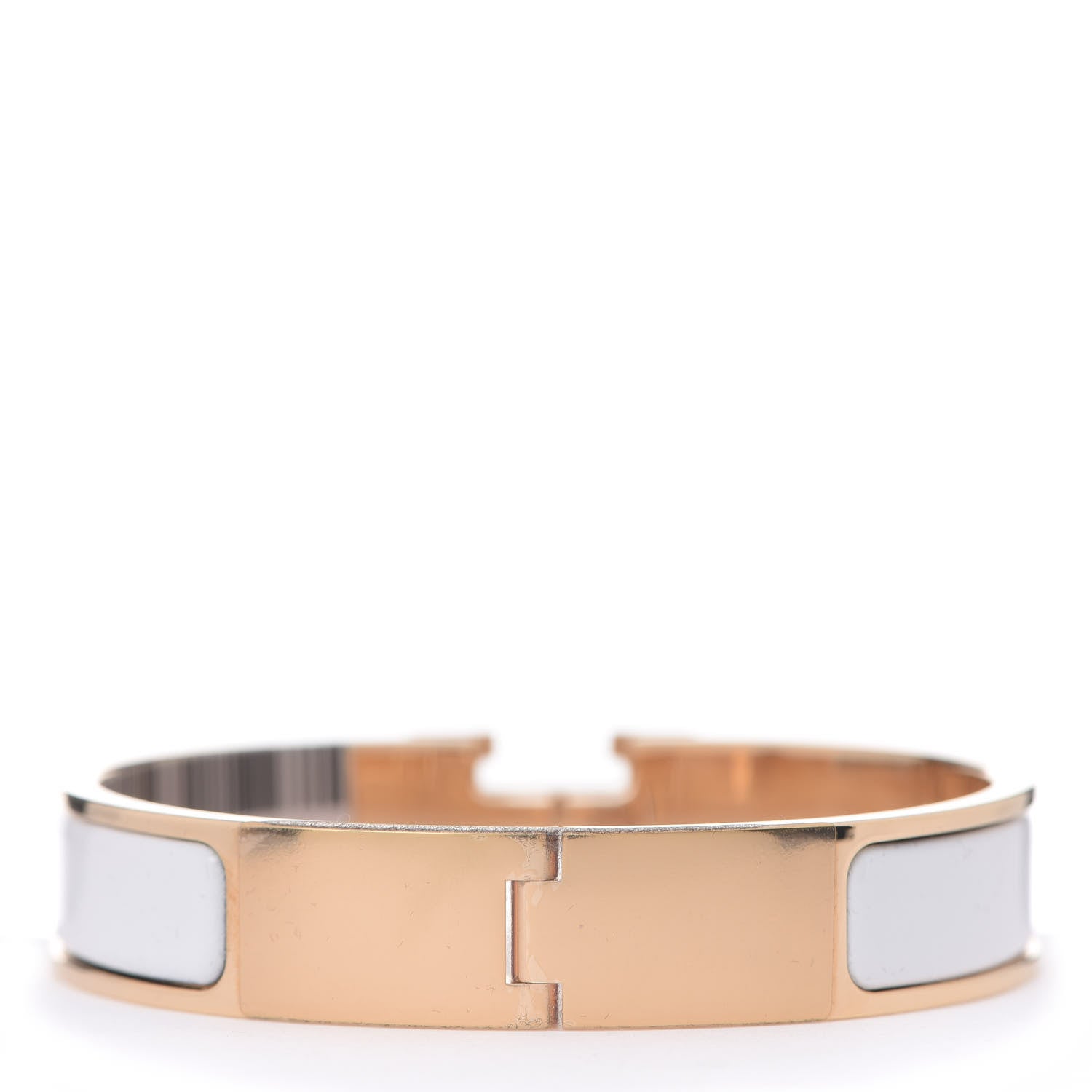 Hermes Enamel Narrow Clic Clac H Bracelet PM White 3 of 4