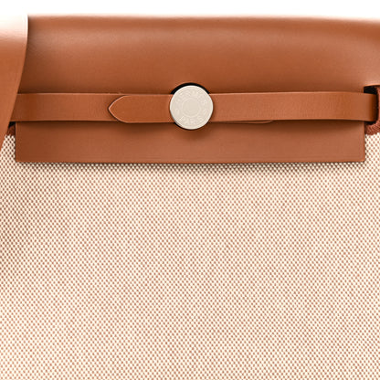 Hermes Military Toile Vache Hunter Herbag Zip Retourne 20 Ecru Beige Fauve 8 of 11