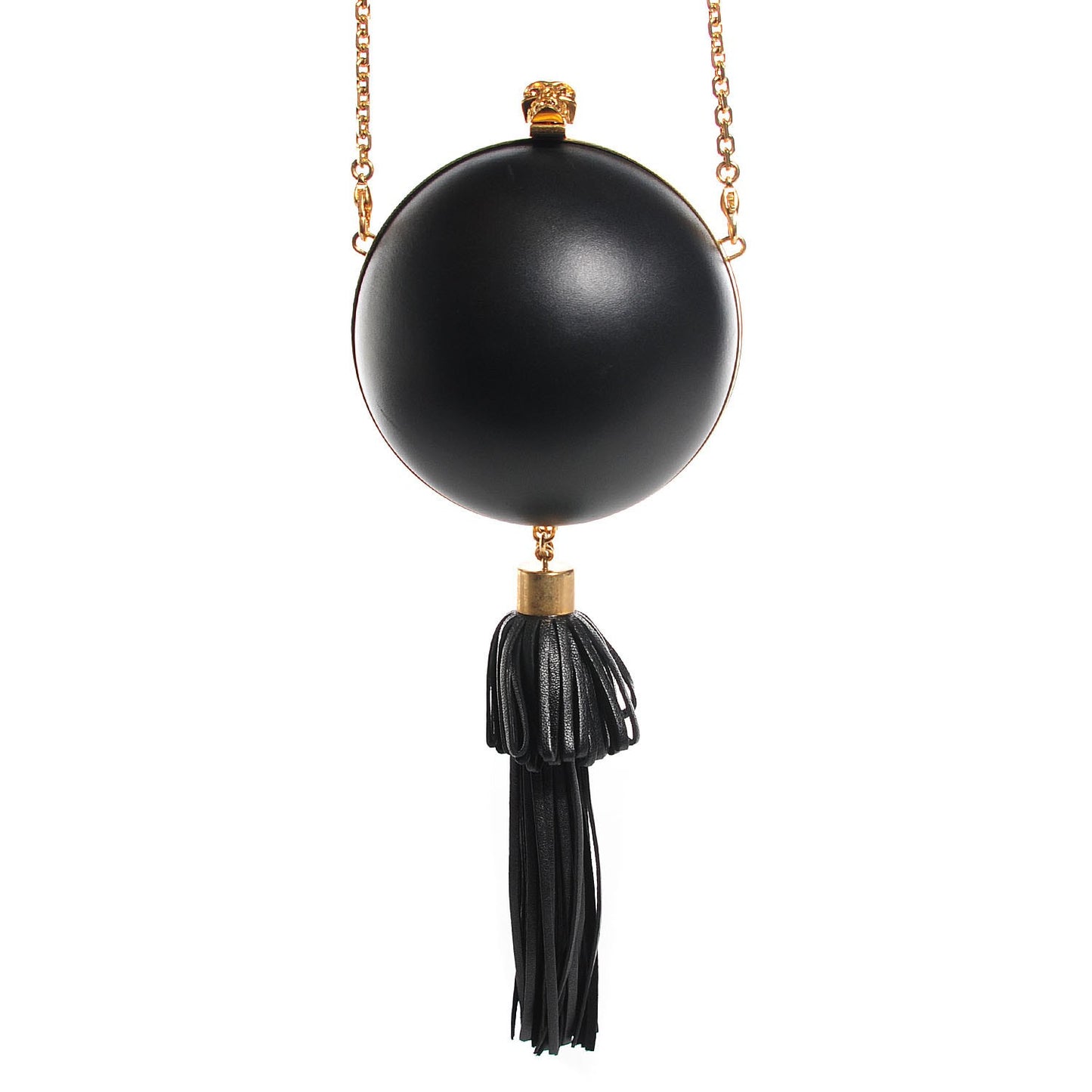 Nappa Sphere Skull Clutch Black