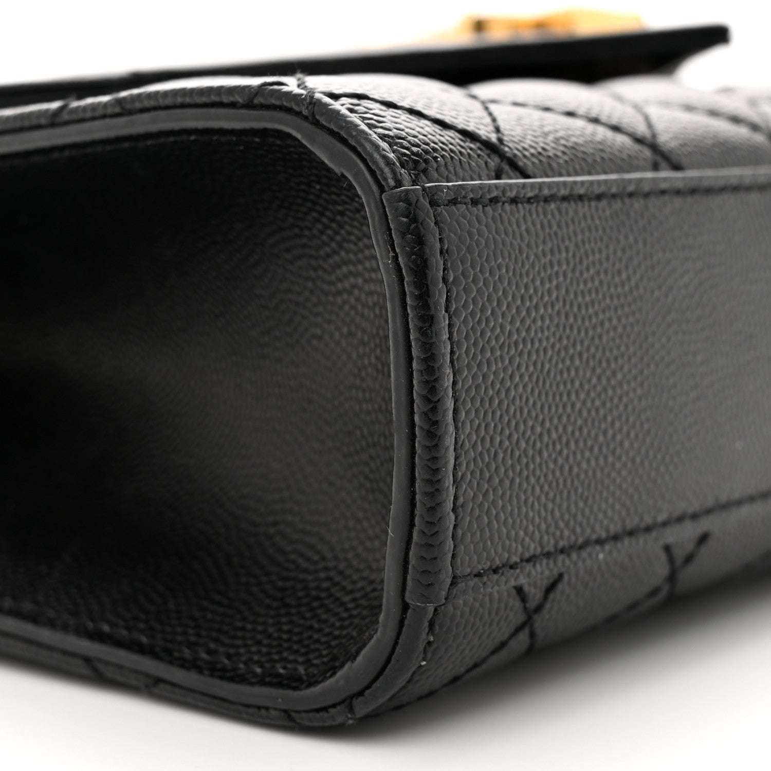 Saint Laurent Grain De Poudre Textured Mixed Matelasse Triquilt Medium Monogram Satchel Black 9 of 13