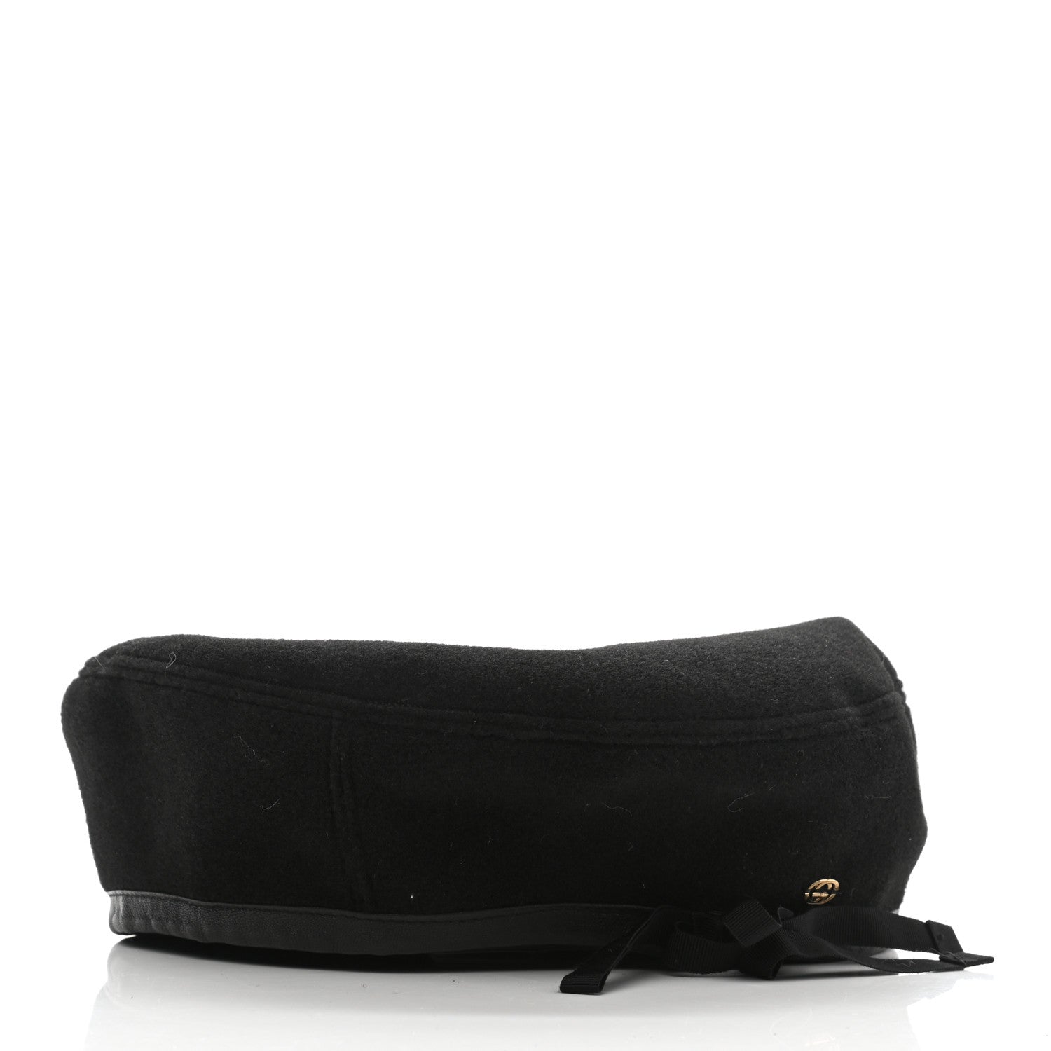 Gucci Felt Embroidered GG Patch Beret Hat L Black 4 of 8