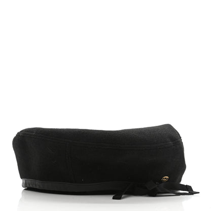Gucci Felt Embroidered GG Patch Beret Hat L Black 4 of 8