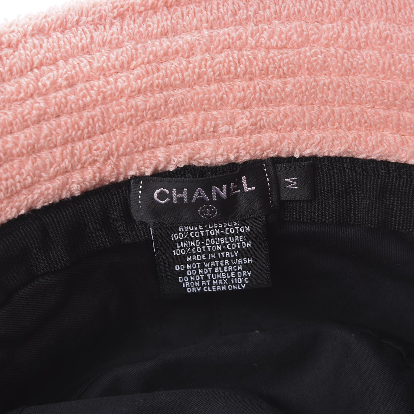 Cotton Terrycloth CC Cloche Bucket Hat M Navy Blue Pink