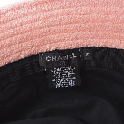 Chanel Cotton Terrycloth CC Cloche Bucket Hat M Navy Blue Pink 7 of 7