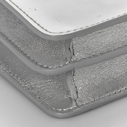 Chanel Metallic Patent Crossbody CC Phone Holder Silver 9 of 12