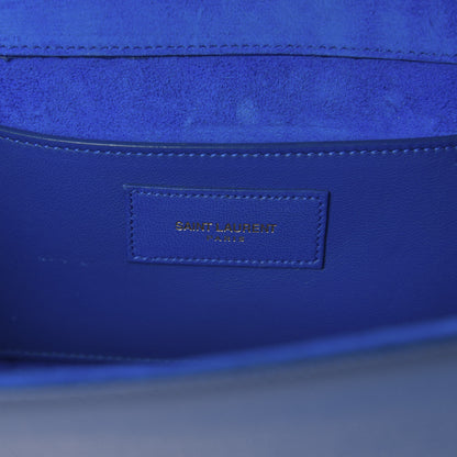 Saint Laurent Grain De Poudre Classic Monogram Cassandre Clutch Royal Blue 6 of 6