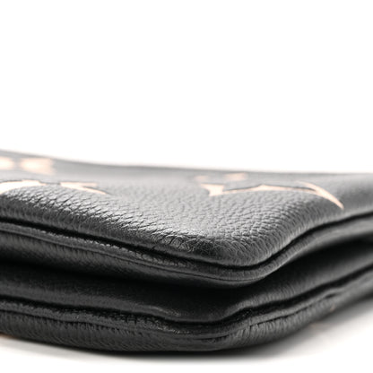 Louis Vuitton Empreinte Monogram Giant Double Zip Pochette Black Cream 9 of 10