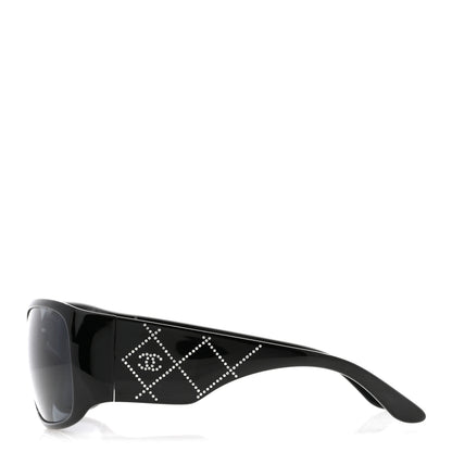 Chanel Acetate Crystal CC Sunglasses 5080-B Black 3 of 9