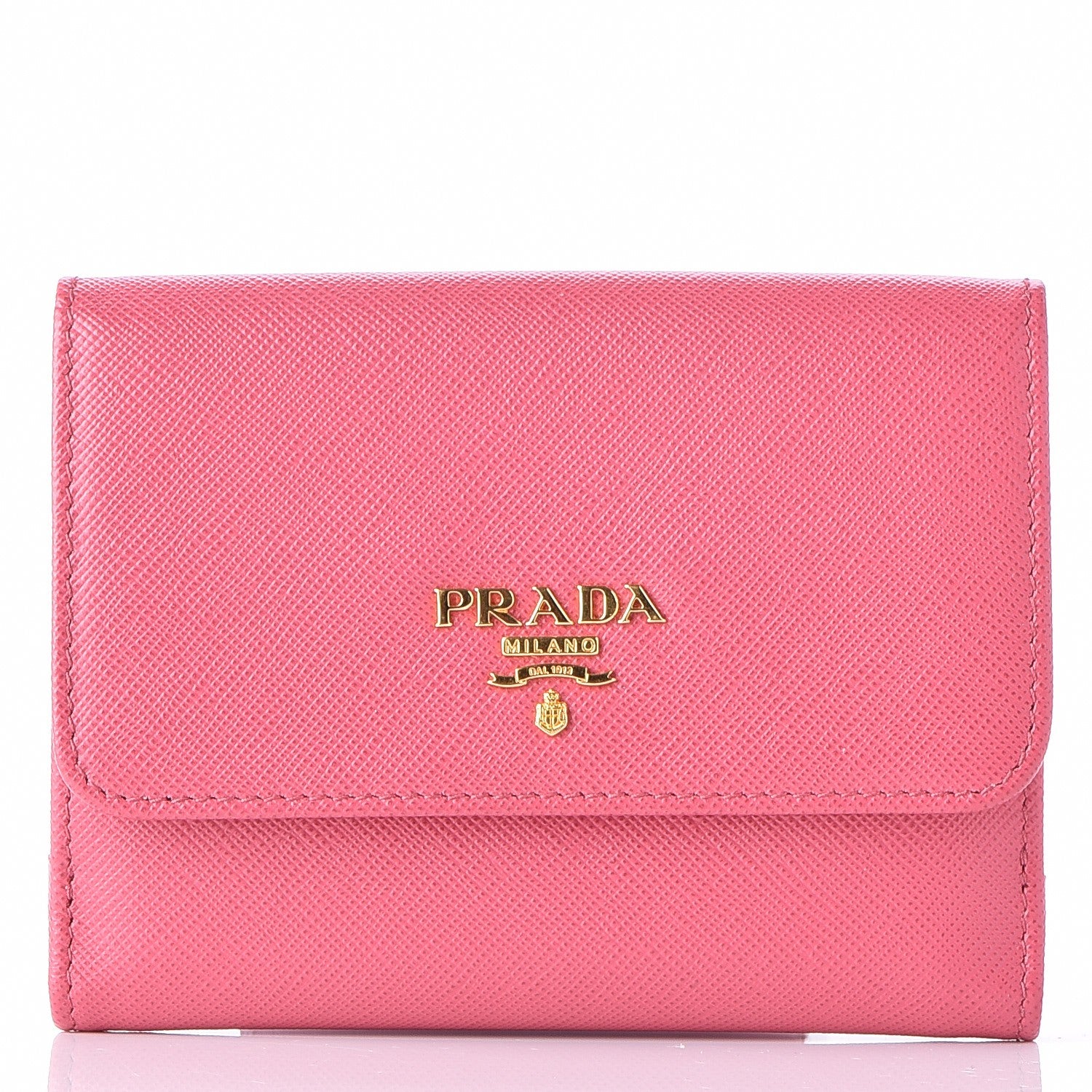 Prada Saffiano Multicolor Compact Wallet Peonia Begonia 1 of 10