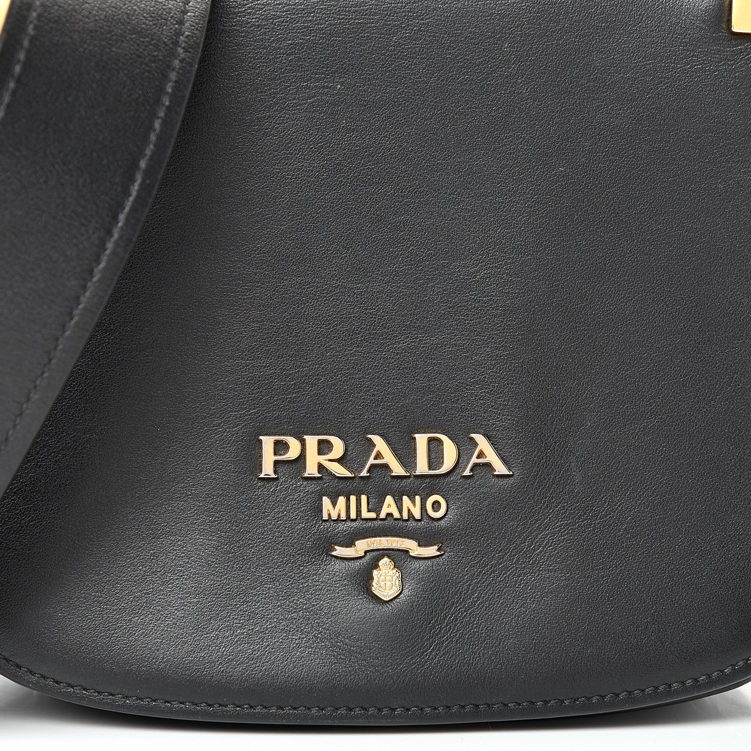 Prada City Calf Pionniere Saddle Bag Black 6 of 13