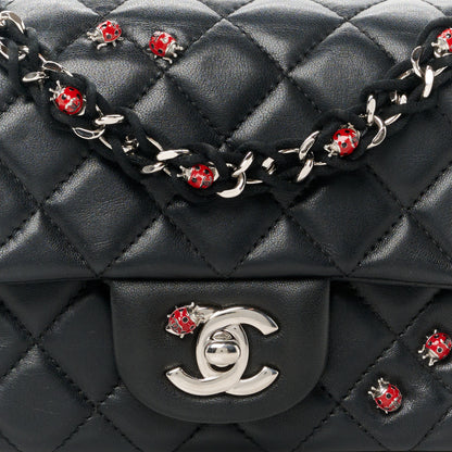 Chanel Lambskin Quilted Embellished Mini Ladybug Rectangular Flap Black 9 of 11