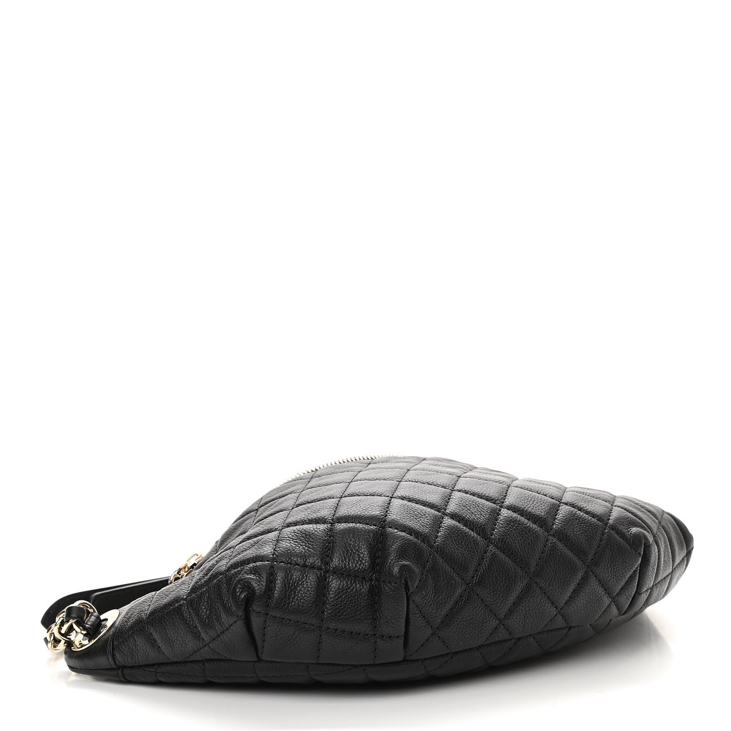 Chanel Calfskin Quilted Banane Waist Bag Fanny Pack Black 4 of 12