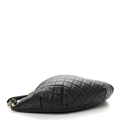 Chanel Calfskin Quilted Banane Waist Bag Fanny Pack Black 4 of 12
