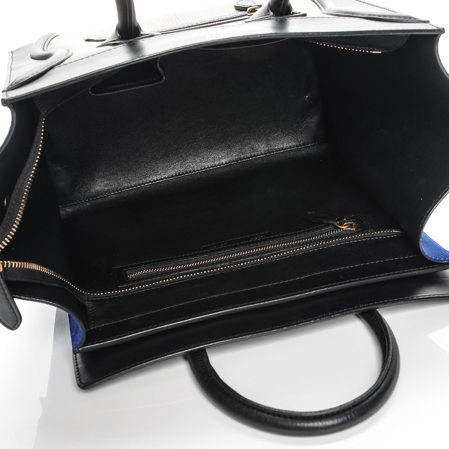 Celine Textured Calfskin Suede Mini Tri-Color Luggage Sand 5 of 8