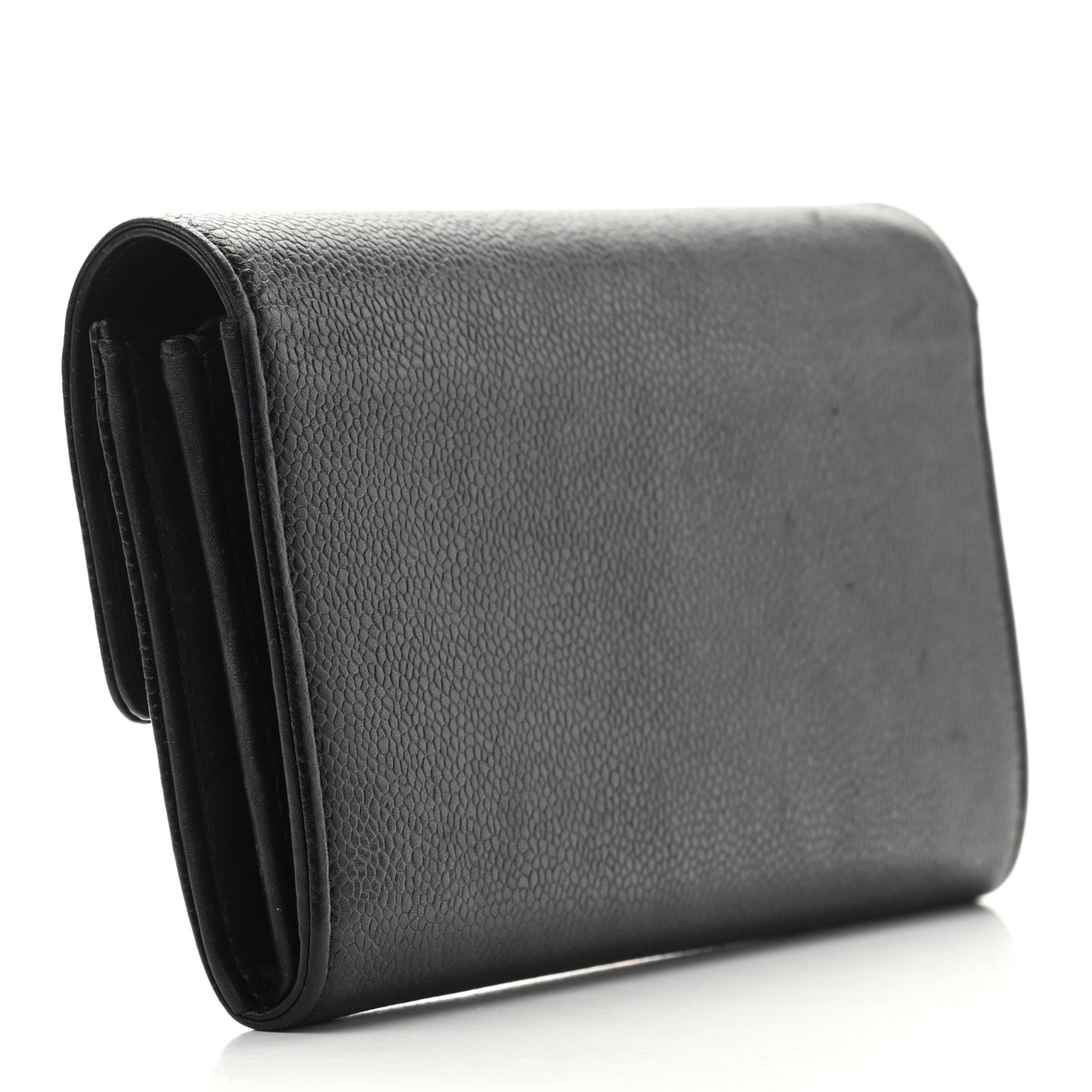 Caviar Timeless CC Large Gusset Flap Wallet Black