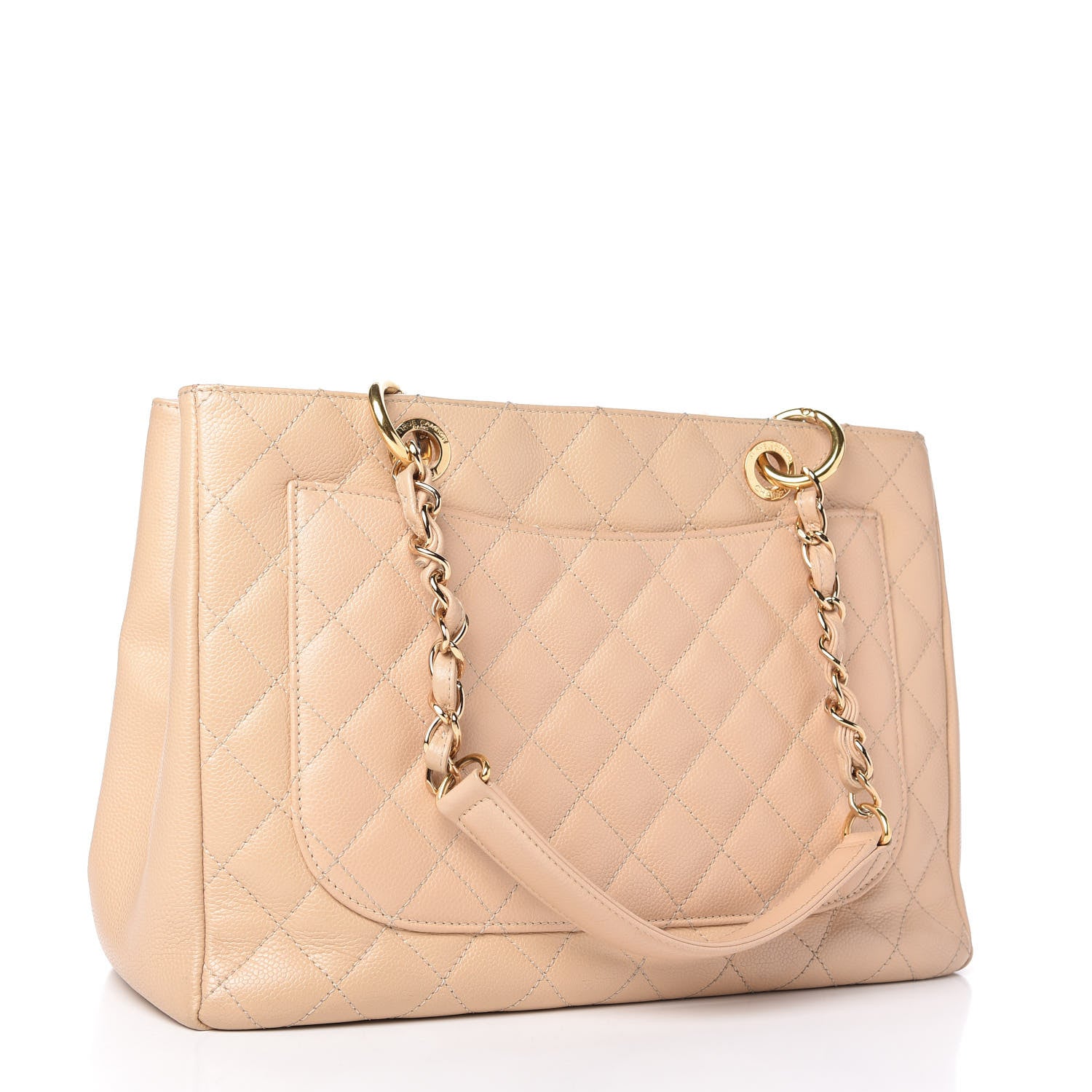 Chanel Caviar Quilted Grand Shopping Tote GST Beige Clair 3 of 8