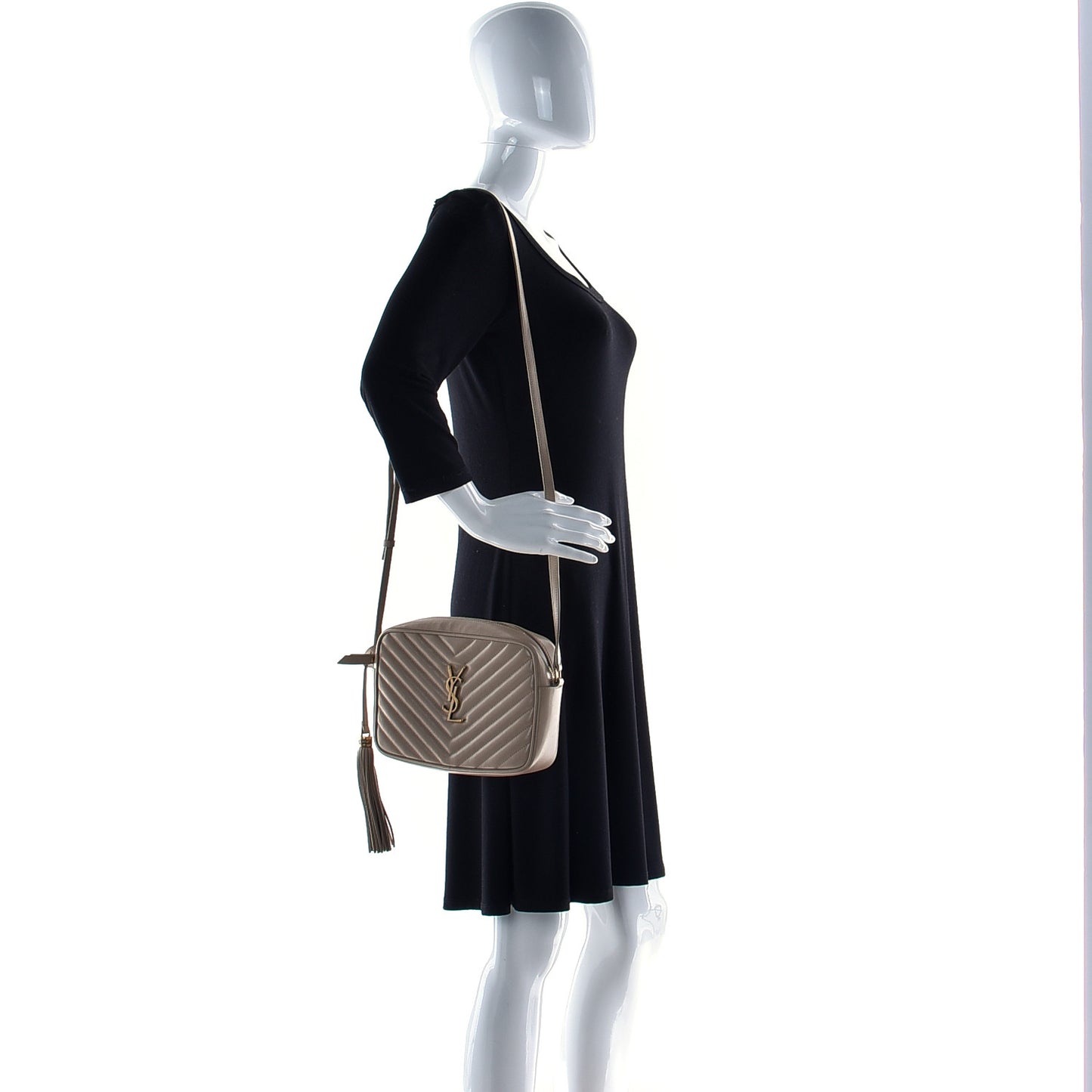 Calfskin Matelasse Monogram Lou Camera Bag Nude Powder