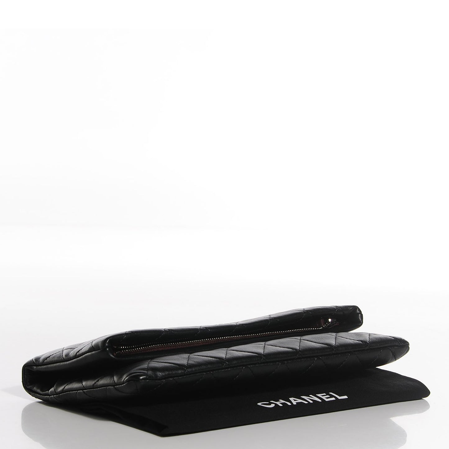 Lambskin Quilted CC Beauty Clutch Black