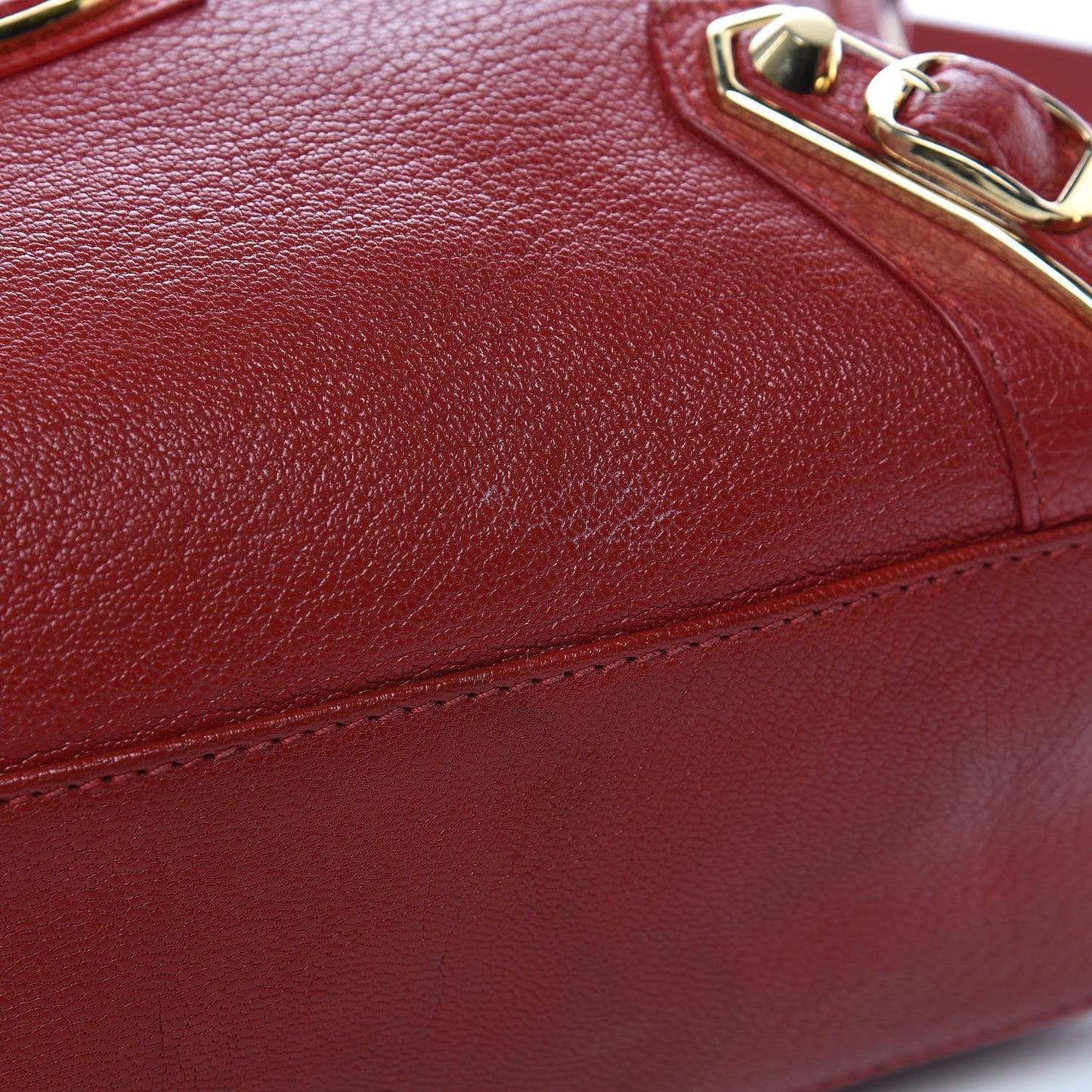 Chevre Gold Metallic Edge Hardware S City Rouge Groseille