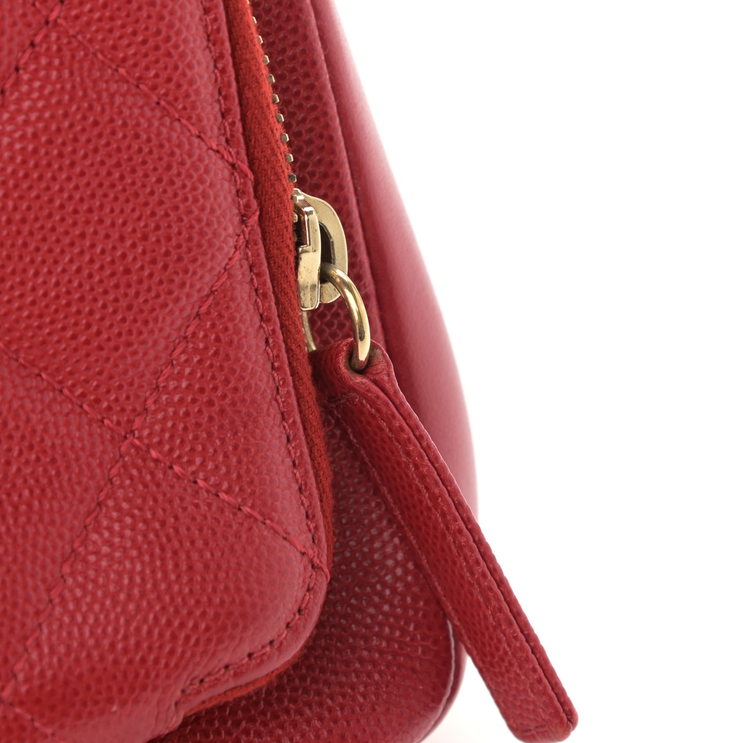 Caviar Quilted Small Business Affinity Flap Red