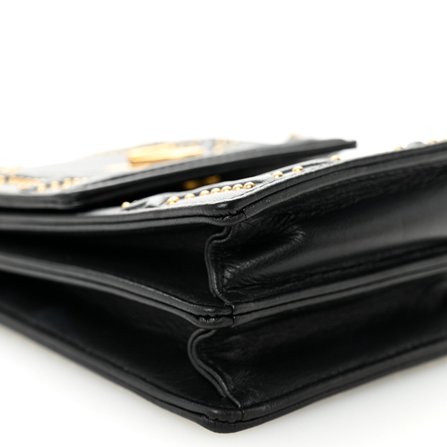 Lambskin Studded Vertical Diorama Black