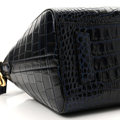 Givenchy Calfskin Crocodile Embossed Small Antigona Deep Blue 9 of 10