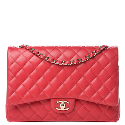 Chanel Lambskin Quilted Maxi Double Flap Red 1 of 8