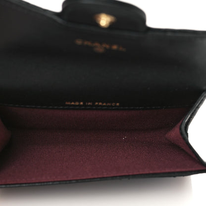 Chanel Lambskin Quilted Flap Card Holder Wallet Black 5 of 9