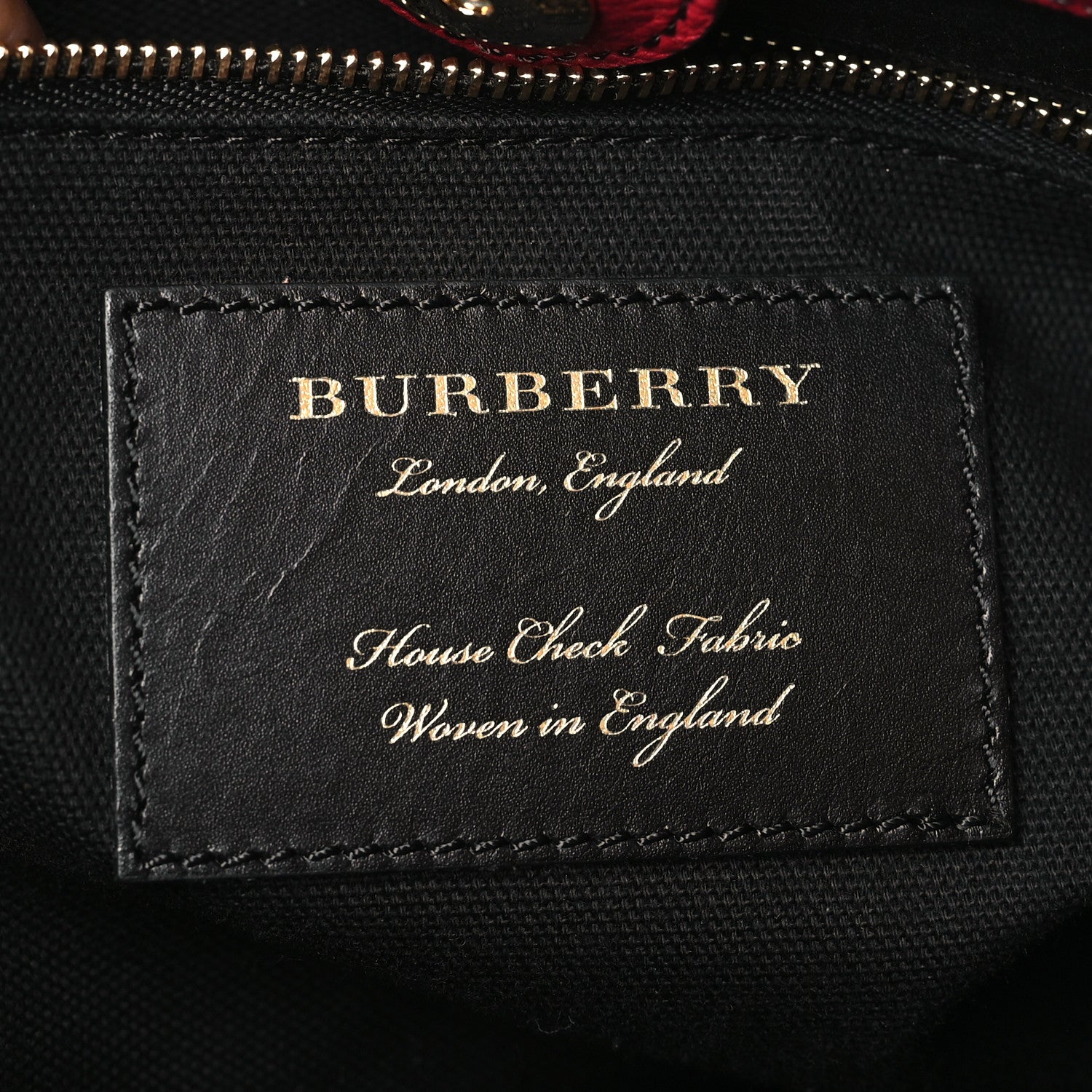 Burberry Grainy Calfskin House Check Small Banner Tote Red 6 of 8