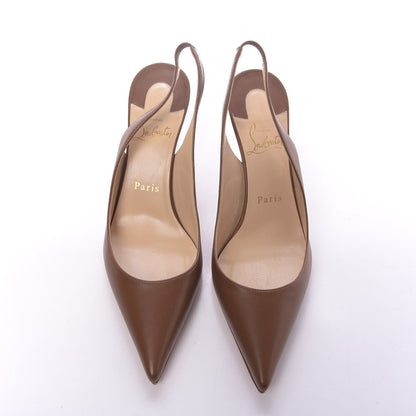 Christian Louboutin Nappa Clare Sling 80 Pumps 37 Cafe Creme 6 of 10
