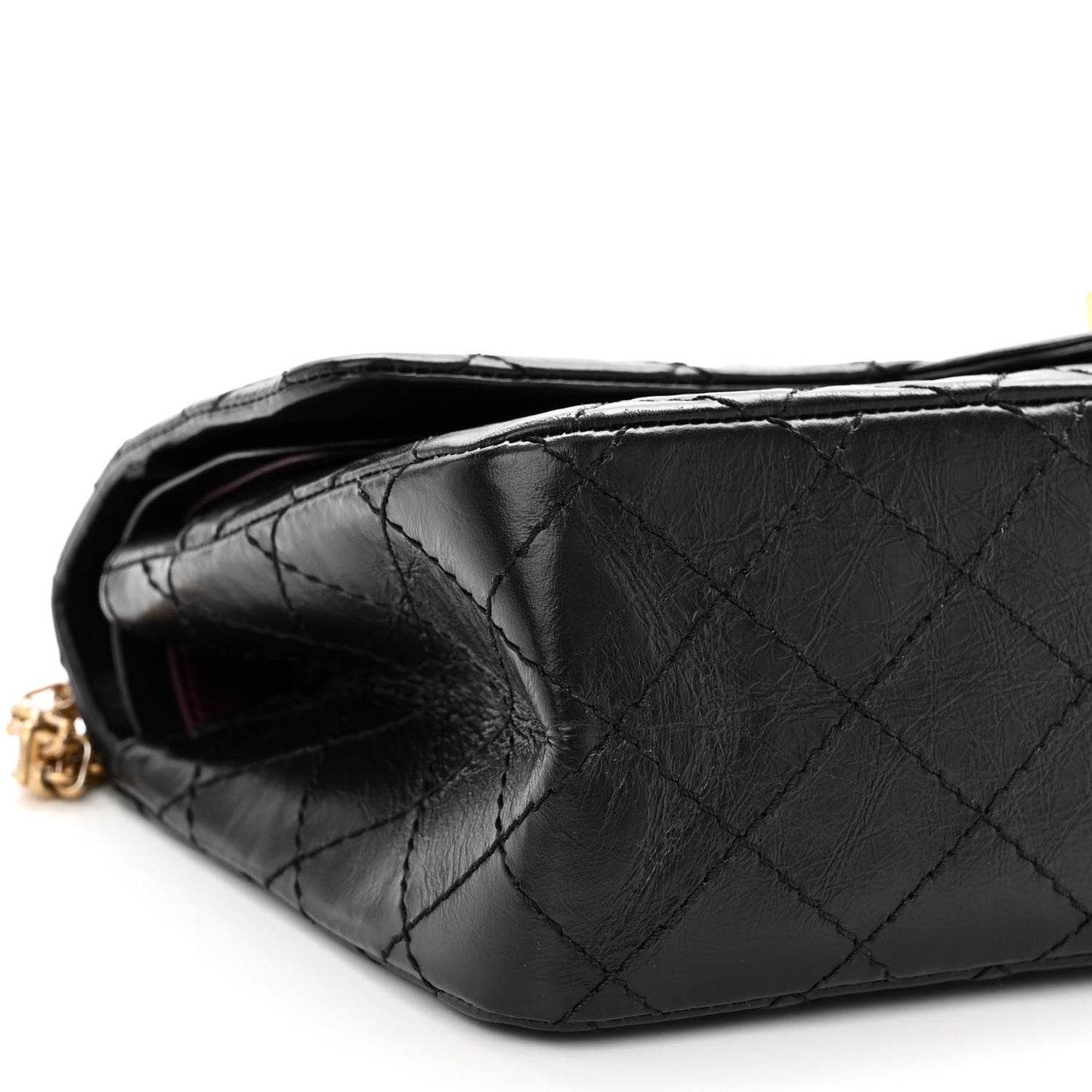 Aged Calfskin Quilted 2.55 Reissue 225 Flap Black