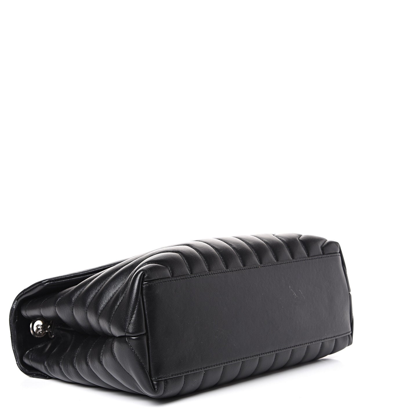 Calfskin Y Quilted Monogram Medium Loulou Chain Satchel Black