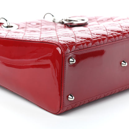 Christian Dior Patent Cannage Large Lady Dior Red 7 of 9