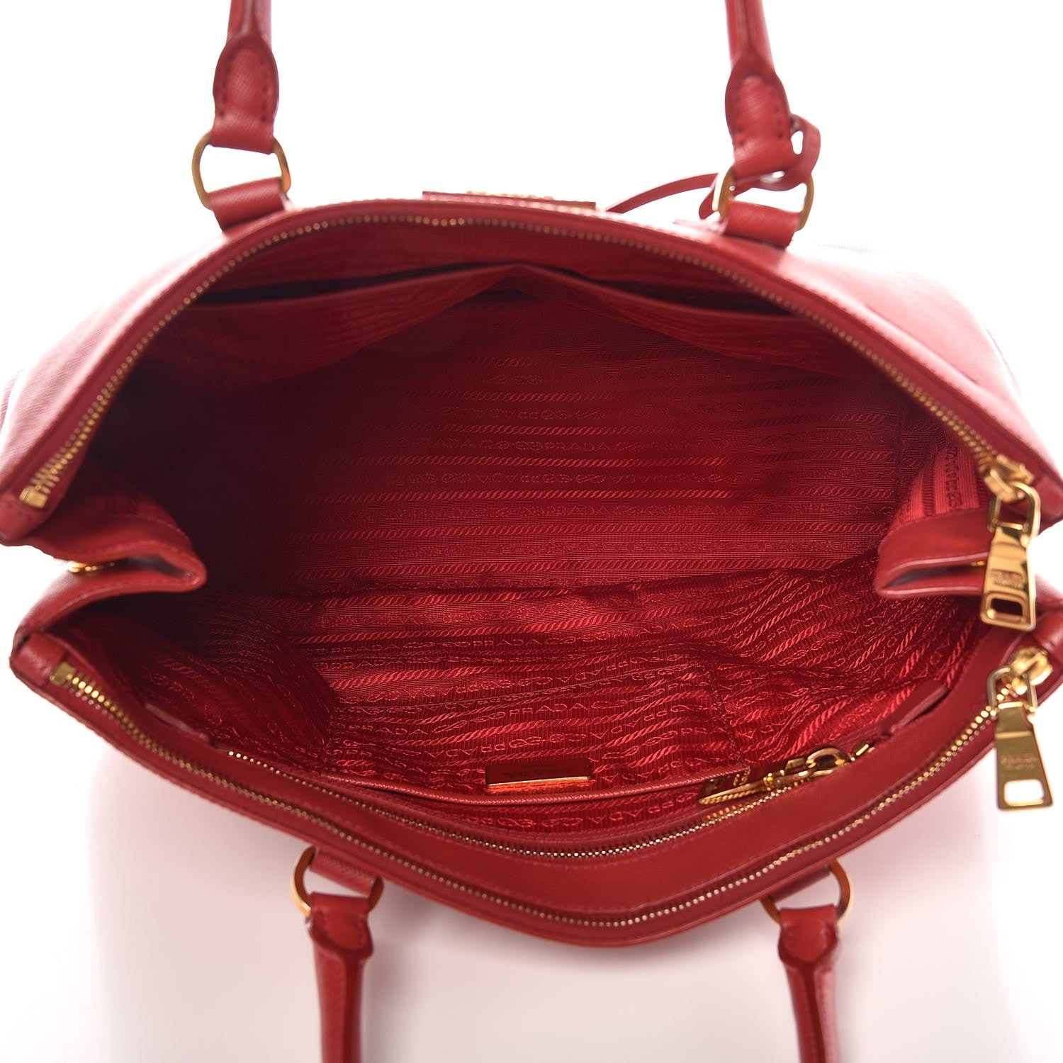 Prada Saffiano Large Galleria Double Zip Tote Fuoco 5 of 13