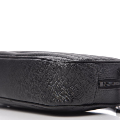 Saint Laurent Grain De Poudre Matelasse Monogram Mini Lou Camera Bag Black 7 of 10