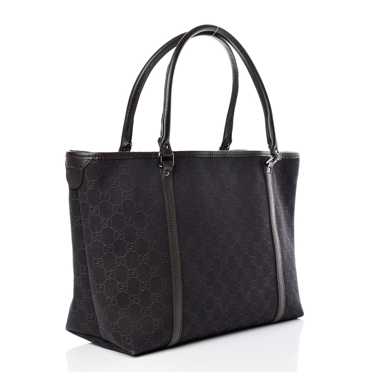 Denim Dollar Calfskin GG Monogram Medium Joy Tote Brown