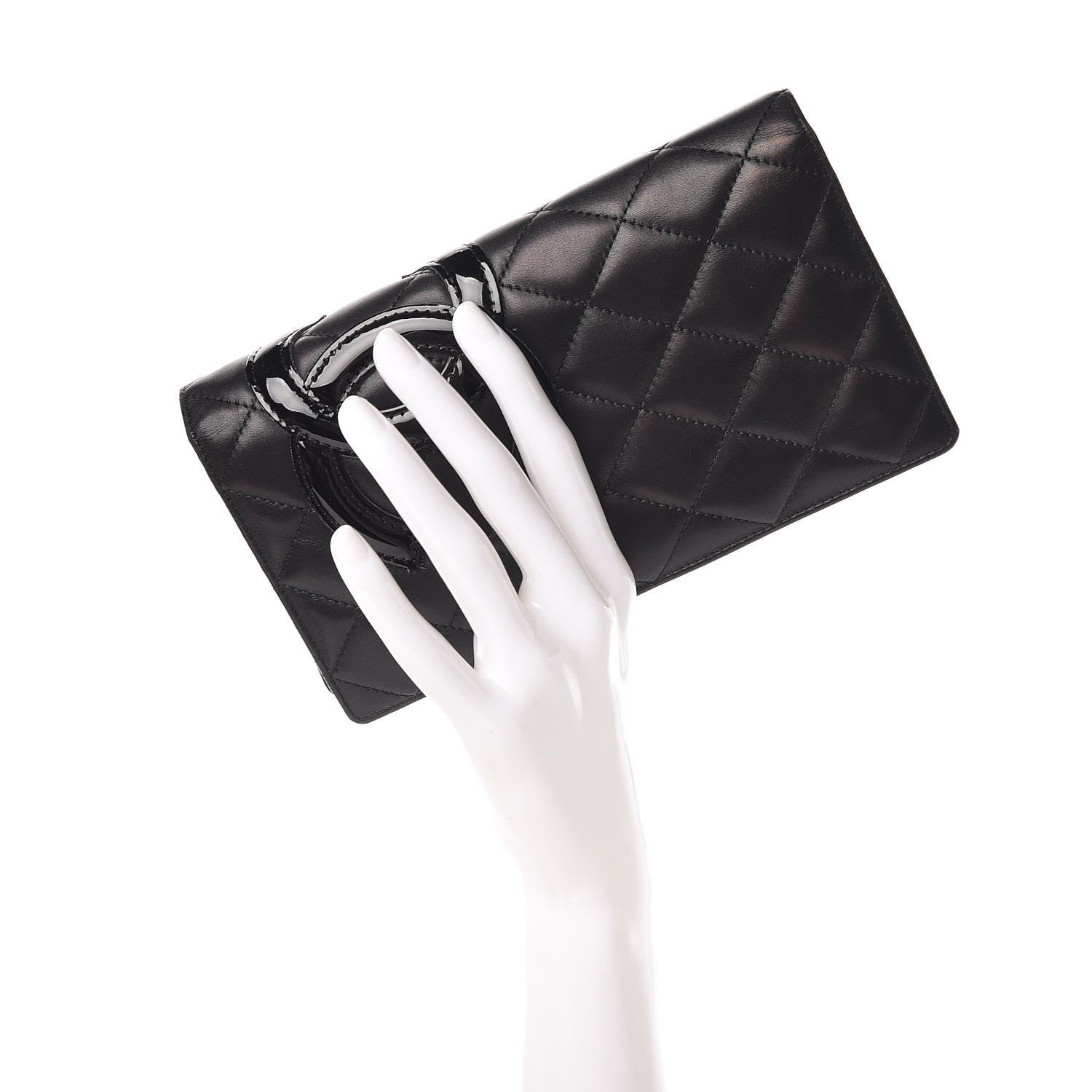 Chanel Calfskin Quilted Cambon Yen Wallet Black 2 of 10